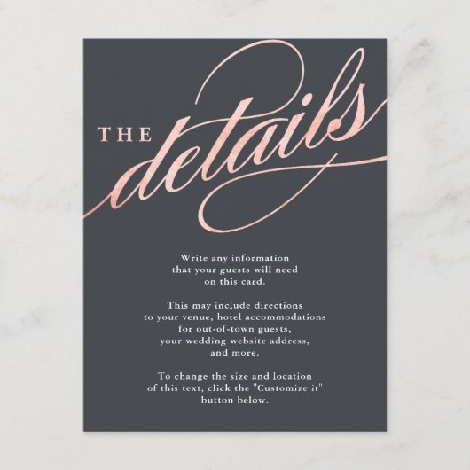 Eenvoudig modern Roos Gold Script Insert Kaarten i (Voorkant)