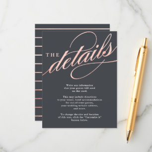 Eenvoudig modern Roos Gold Script Insert Kaarten i
