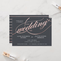 Eenvoudig modern Roos Gold Script Weddenschap