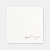 Eenvoudig Modern Roos Goud Script Namen Bruiloft Servet (Voorkant)