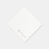 Eenvoudig Modern Roos Goud Script Namen Bruiloft Servet (Hoek)