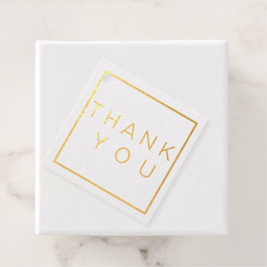 Eenvoudig Modern ROOS Gouden Grens Bruiloft RSVP Bedankjes Labels (Met doos)