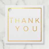 Eenvoudig Modern ROOS Gouden Grens Bruiloft RSVP Bedankjes Labels (Voorkant)