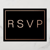 Eenvoudig Modern ROOS Gouden Grens Bruiloft RSVP Folie Uitnodiging Briefkaart (Voorkant)