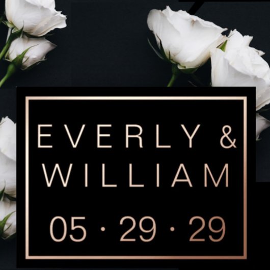 Eenvoudig Modern ROOS Gouden Grens Bruiloft RSVP Folie Uitnodiging Briefkaart