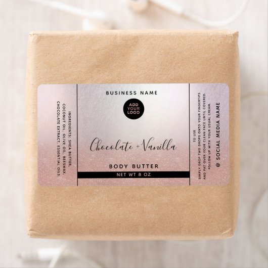 Eenvoudig modern roos goudglitter-logo etiket (Insitu)