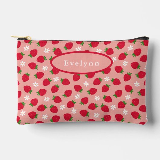 Eenvoudig modern roze aardbeienpatroon etui (Voorkant)