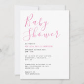 Eenvoudig modern roze Baby shower Kaart (Voorkant)