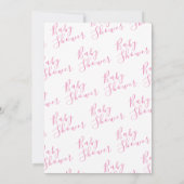 Eenvoudig modern roze Baby shower Kaart (Achterkant)