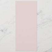Eenvoudig Modern Roze Beige Bruiloft Menu Kaart (Achterkant)