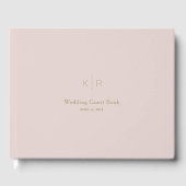 Eenvoudig Modern Roze Beige Goud Bruiloft Gastenbo Gastenboek (Voorkant)
