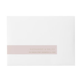 Eenvoudig Modern Roze Beige Monogram Wraparound La Adreslabel Wikkel