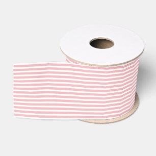 Eenvoudig modern roze en wit gestreept minimalisti grosgrain lint