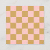 Eenvoudig Modern Roze Goud Checker Checkerboard Lo Vierkante Visitekaartje (Achterkant)