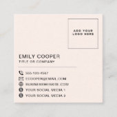 Eenvoudig Modern Roze Goud Checker Checkerboard Lo Vierkante Visitekaartje (Voorkant)