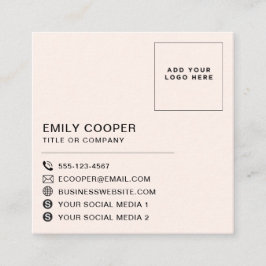 Eenvoudig Modern Roze Goud Checker Checkerboard Lo Vierkante Visitekaartje