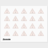 Eenvoudig Modern Roze Grijs Driehoek Bruiloft Geom Sticker (Vel)