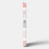 Eenvoudig modern Roze grijze strip Monogram Case-Mate iPhone Case (Achterkant / Links)