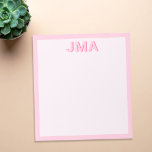 Eenvoudig Modern Roze Monogram Notitieblok<br><div class="desc">Creëer uw eigen gepersonaliseerde monogram briefpapier met uw aangepaste initialen of naam in de moderne minimalistische typografie.</div>
