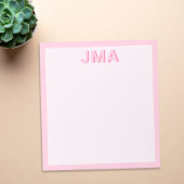 Eenvoudig Modern Roze Monogram Notitieblok