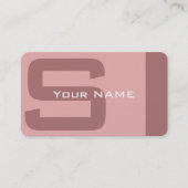 Eenvoudig Modern Roze Monogram Visitekaartje (Voorkant)