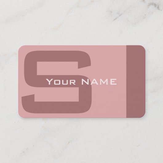 Eenvoudig Modern Roze Monogram Visitekaartje (Voorkant)