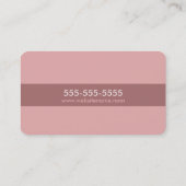 Eenvoudig Modern Roze Monogram Visitekaartje (Achterkant)