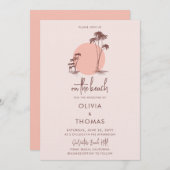 Eenvoudig modern roze mosterdhandpalmen met een st kaart (Voorkant / Achterkant)