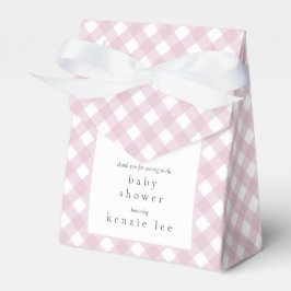 Eenvoudig Modern Roze Plaid Bow Baby shower Bedankdoosjes
