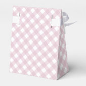 Eenvoudig Modern Roze Plaid Bow Baby shower Bedankdoosjes (Achterkant)