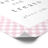 Eenvoudig Modern Roze Plaid Bow Baby shower Teken Poster (Hoek)