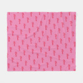 Eenvoudig Modern Roze Rood Script Herhalende Naam Fleece Deken (Voorkant (Horizontaal))