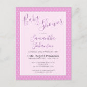 Eenvoudig Modern Roze Sterrenpatroon Baby shower Uitnodiging Briefkaart (Voorkant)
