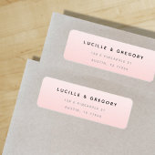 Eenvoudig Modern Roze Verloop Retouradres Etiket