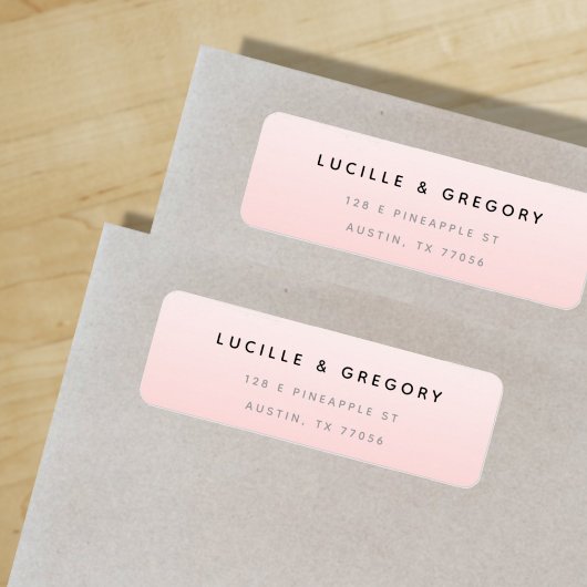 Eenvoudig Modern Roze Verloop Retouradres Etiket