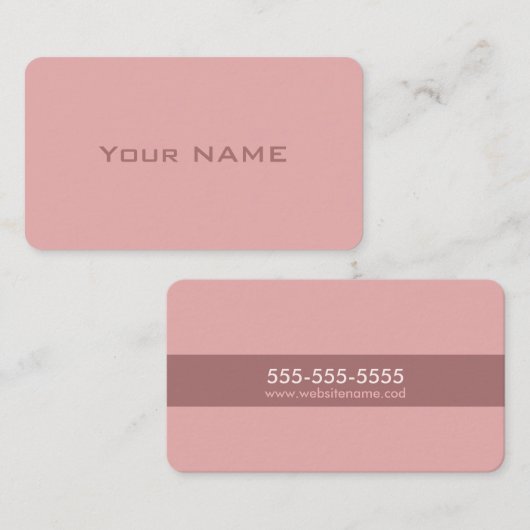 Eenvoudig Modern Roze Visitekaartje (Voorkant / Achterkant)