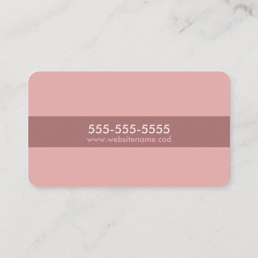 Eenvoudig Modern Roze Visitekaartje (Achterkant)