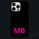 Eenvoudig Modern Roze Zwart Initiaal Monogram iPhone 15 Pro Max Hoesje<br><div class="desc">Eenvoudig Modern Initiaal Monogram Telefoon Case. Creëer uw eigen gepersonaliseerde iPhone Case met aangepaste initiaal naam.</div>