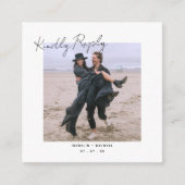 Eenvoudig modern RSVP Weduwfoto QR Code Reply Informatiekaartje (Voorkant)