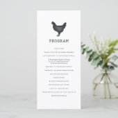 Eenvoudig modern Rustic Country Farmhouse Weddensc Programmakaart (Staand voorkant)