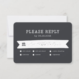 Eenvoudig modern Rustic Country Farmhouse Weddensc RSVP Kaartje