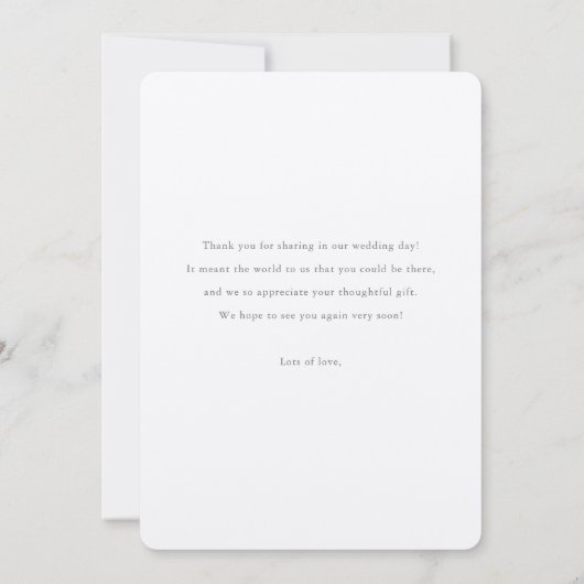 Eenvoudig modern Rustic Love and Bedankt Kraft Wed (Achterkant)