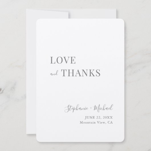 Eenvoudig modern Rustic Love and Bedankt Kraft Wed (Voorkant)