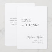 Eenvoudig modern Rustic Love and Bedankt Kraft Wed (Voorkant / Achterkant)