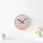 Eenvoudig, modern Rustic Peach Grey Abstract Ronde Klok (Huis)