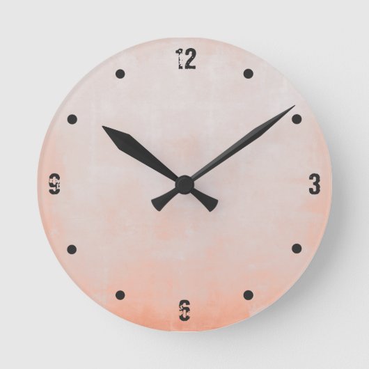 Eenvoudig, modern Rustic Peach Grey Abstract Ronde Klok (Voorkant)