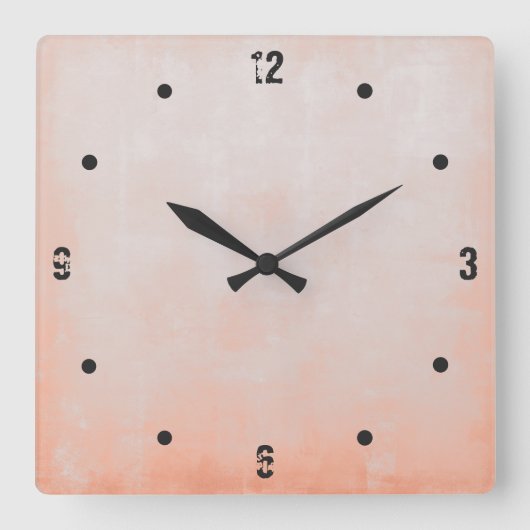 Eenvoudig, modern Rustic Peach Grey Abstract Vierkante Klok (Voorkant)