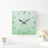Eenvoudig modern Rustic Pistachio Grey Abstract Vierkante Klok (Huis)