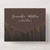 Eenvoudig modern Rustic Wood buitenshuis All In One Uitnodiging (Achterkant)