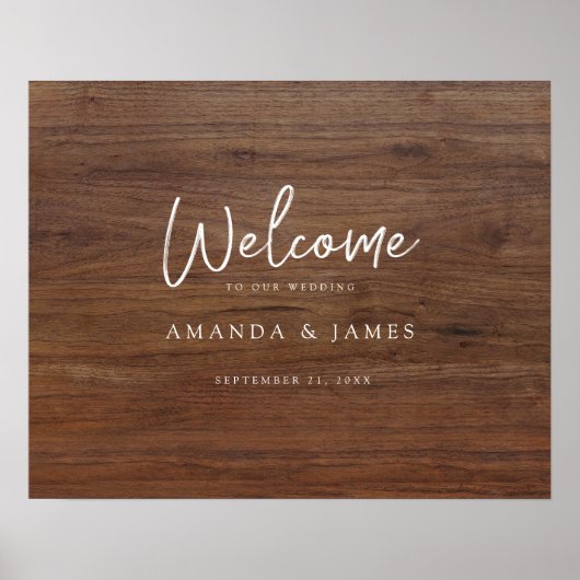 Eenvoudig modern Rustic Wood Kijk Weddenschap Welk Poster (Voorkant)